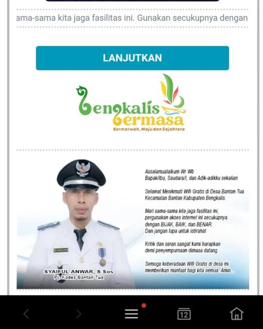 PEMERINTAH DESA BANTAN TUA FASILITASI WIFI GRATIS BAGI WARGA